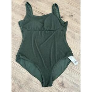 Seraphine One Piece Swimsuit Maternity Olive Green Textured NWT Swim Large